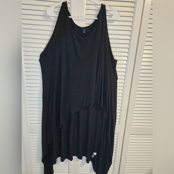 Lane Bryant Black Asymmetrical Hi-Lo Tank Top CONTEMPORARY. GRUNGE. - Picture 2 of 7